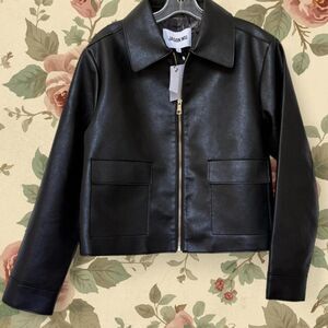 JASON WU Cropped Faux Leather Zip Up Jacket (NWT) Medium